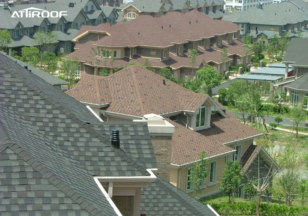 Neighborhood with various houses featuring Asphalt Shingles roofing.