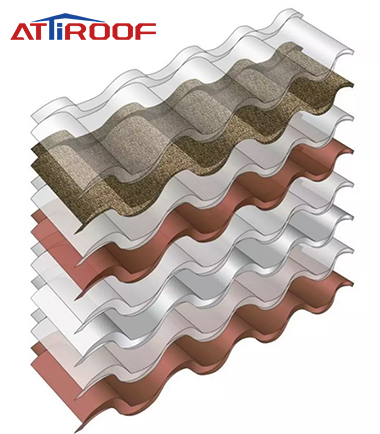 Stone Coated Metal Roof Tile Structure Diagram