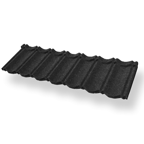 Black Classical Seven-Wave Stone Coated Metal Roof Tiles