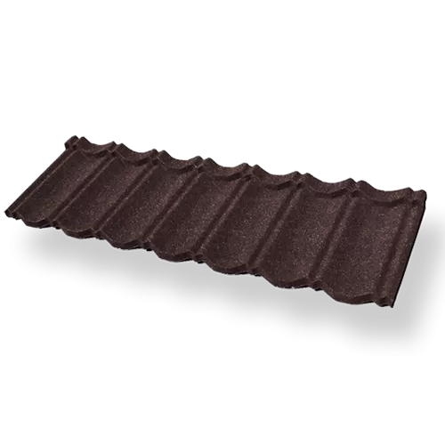 Brown Classical Seven-Wave Stone Coated Metal Roof Tiles