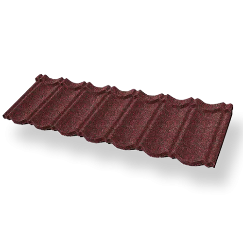 Black Red Classical Seven-Wave Stone Coated Metal Roof Tiles