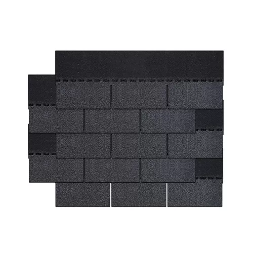 Dark gray 3-tab asphalt shingles