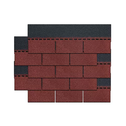 Brick red 3-tab asphalt shingles