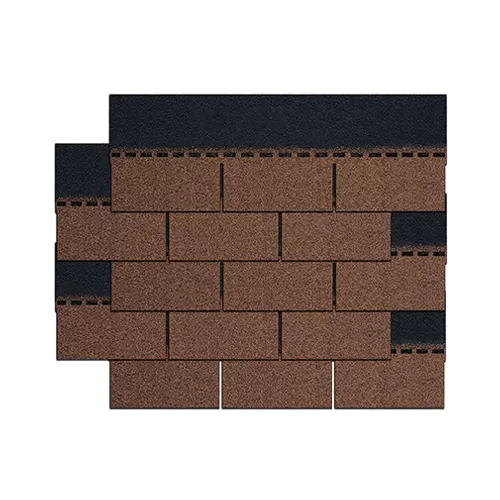 Dark brown 3-tab asphalt shingles